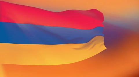 Flag of Armenia Stock Footage 1053408