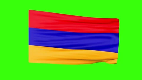 Flag of Armenia on a green screen. 3D animation. Stock Footage 263320020