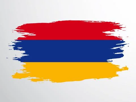 Flag of Armenia painted with a brush. Stock Illustration