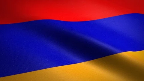 Flag of Armenia. Waving flag with highly detailed fabric texture seamless Stock Footage 118708917