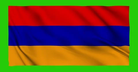 Flag of armenia waving on a samless loop over an easily removable background Stock Footage 98370737