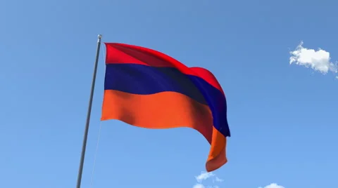 The flag of Armenia Waving on the Wind. Stock-Footage 40416121