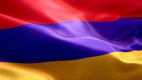 Flag of Armenia waving in the wind. Stock Footage 129060444