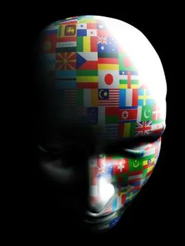 Flag art on human face Stock Illustration