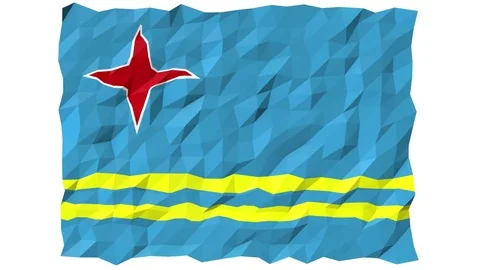 Flag of Aruba 3D Wallpaper Animation Stock Footage 80180531