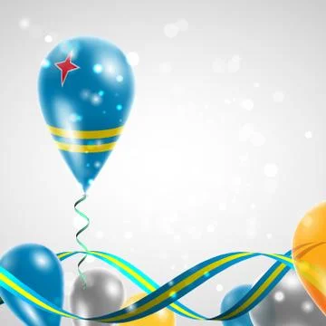 Flag of Aruba on balloon Stock Illustration