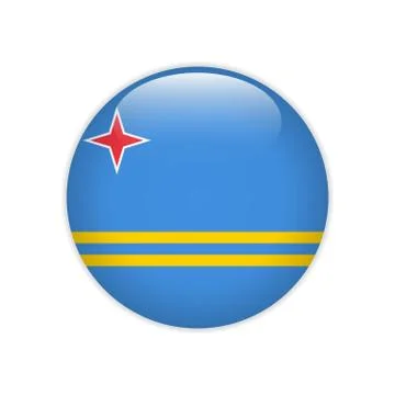 Flag Aruba button Stock Illustration