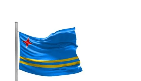 Flag of Aruba on cloudy sky Stock Illustration