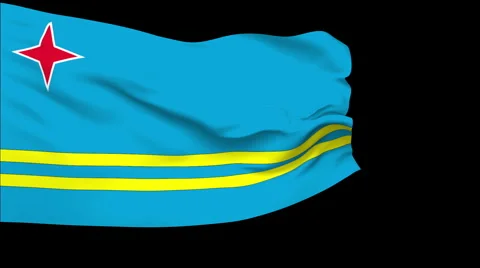 Flag of Aruba Stock Footage 1053424