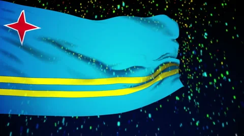 Flag of Aruba Stock Footage 1053433