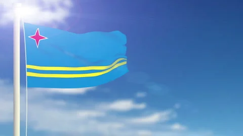 Flag of Aruba Video stock 1053434