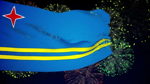 Flag of Aruba Stock Footage 1053449