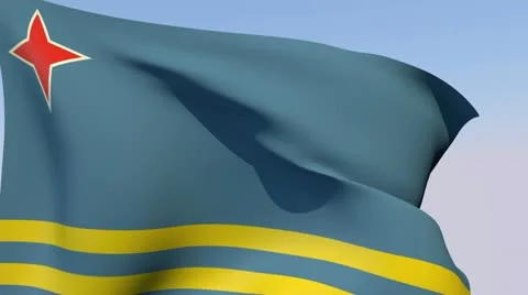Flag of Aruba HD Stock Footage 13997953
