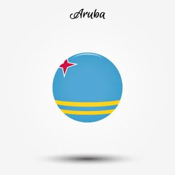 Flag of Aruba icon Stock Illustration