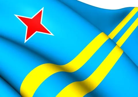 Flag of aruba Stock Illustration