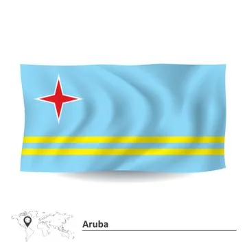 Flag of Aruba Stock Illustration