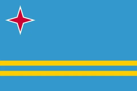 Flag of Aruba Stock Illustration