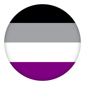 Flag Asexual round icon, round badge or button. Template design, vector 스톡 일러스트