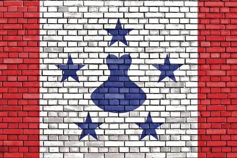 Flag of Austral Islands painted on brick wall Stock Illustration