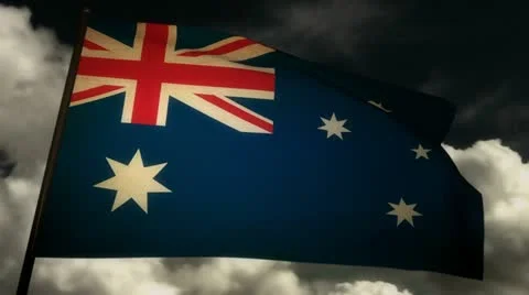 Flag Australia 02 Stock Footage 11191939