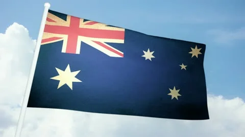 Flag Australia 03 Stock Footage 21461477