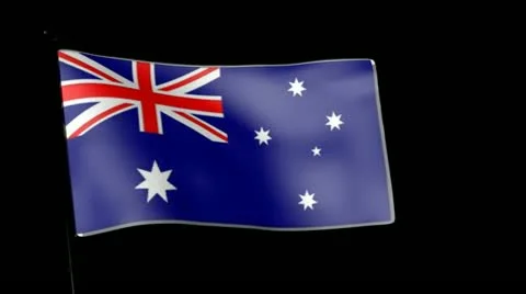 Flag Australia 23.976fps Stock Footage 21290915