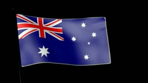 Flag Australia 25fps Stock Footage 12531925