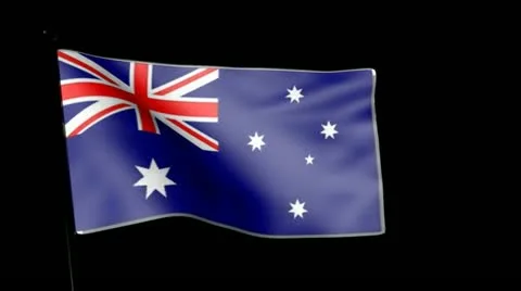 Flag Australia 29.976fps Stock Footage 21377328