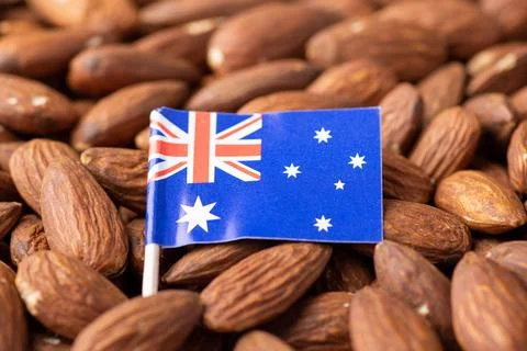 Flag of Australia on almonds Stock Photos