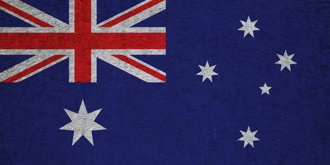 Flag of Australia on an ancient concrete surface. Concept of Australian her.. Stock Illustration