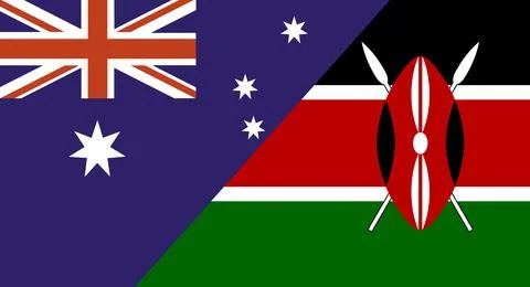 Flag of Australia and Kenia. Two Flags Together Australian and Kenyan イラスト素材