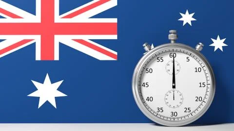 Flag of Australia with chronometer Stock Illustration