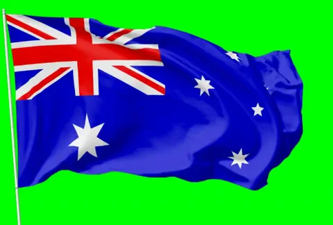 Flag of Australia on flagpole Stock Footage 39935148