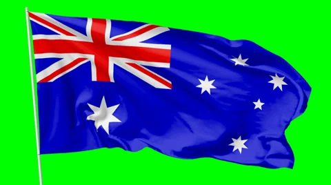 Flag of Australia on flagpole Stock Footage 39935162