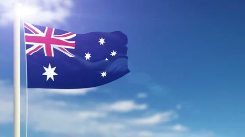 Flag of Australia Stock Footage 1053499