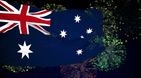 Flag of Australia Stock Footage 1053506