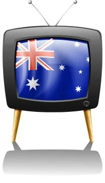 The flag of Australia inside a television Stock Illustration