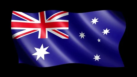Flag of Australia isolated on alpha channel, seamless looping Stock Footage 72241883