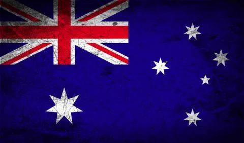 Flag of Australia with old texture. Vector Stock Illustration