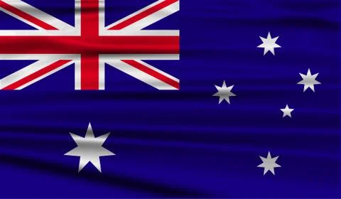 Flag of Australia with old texture. Vector Illustrazione stock