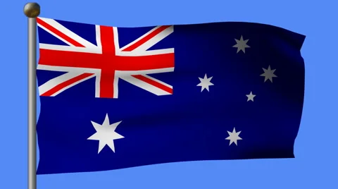 Flag of Australia on pole Stock-Footage 908150