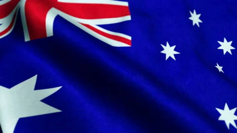 Flag of Australia - Seamless loop Видео 206150223