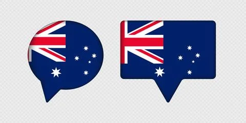 Flag of Australia in speech bubble. Illustrazione stock