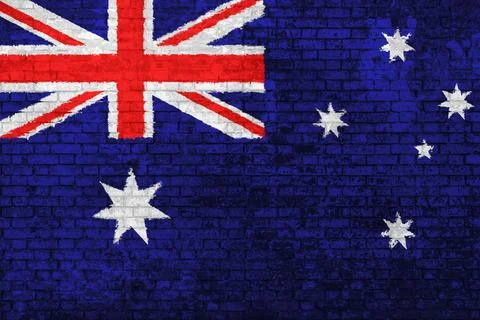 Flag of Australia Wall Stock Illustration