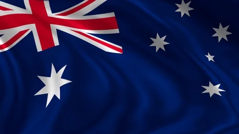 Flag of Australia waving in the air Stock Footage 87006638