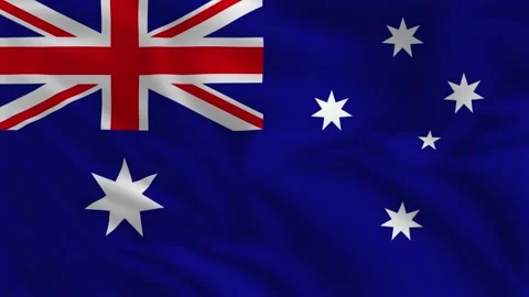 Flag of Australia- Waving Flag Animation Stock Footage