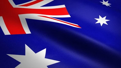Flag of Australia. Waving flag with highly detailed fabric texture seamless Stock-Footage 118438032