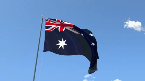The flag of Australia Waving on the Wind. Stock-Footage 40525431