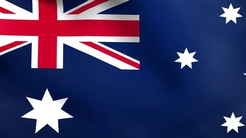 Flag of Australia Waving in the Wind Stock Footage 72008534