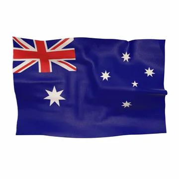 Flag of Australia on a white background 3d-rendering 스톡 일러스트